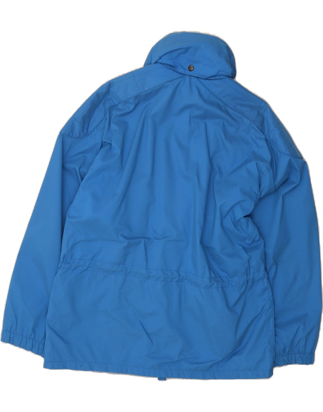 VINTAGE Mens Hooded Windbreaker Jacket IT 48 Medium Blue Cotton Vintage Vintage and Second-Hand Vintage from Messina Hembry 