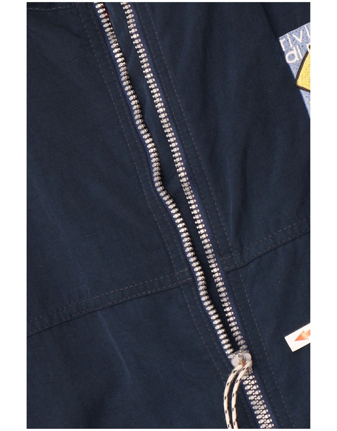 MURPHY & NYE Mens Graphic Bomber Jacket UK 40 Large Navy Blue Polyester