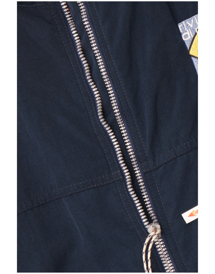 MURPHY & NYE Mens Graphic Bomber Jacket UK 40 Large Navy Blue Polyester