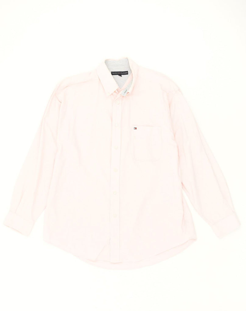 TOMMY HILFIGER Mens Shirt Large Pink Cotton | Vintage Tommy Hilfiger | Thrift | Second-Hand Tommy Hilfiger | Used Clothing | Messina Hembry 