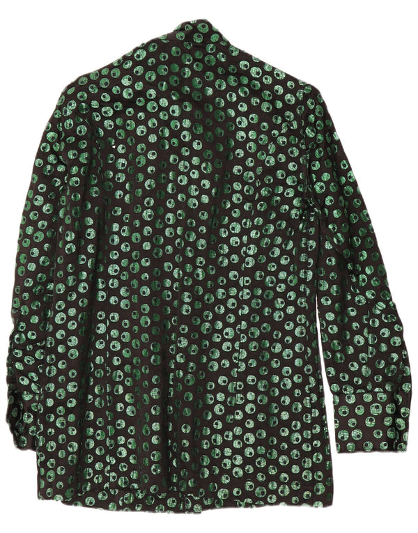 Vintage Mens Shirt Small Black Geometric