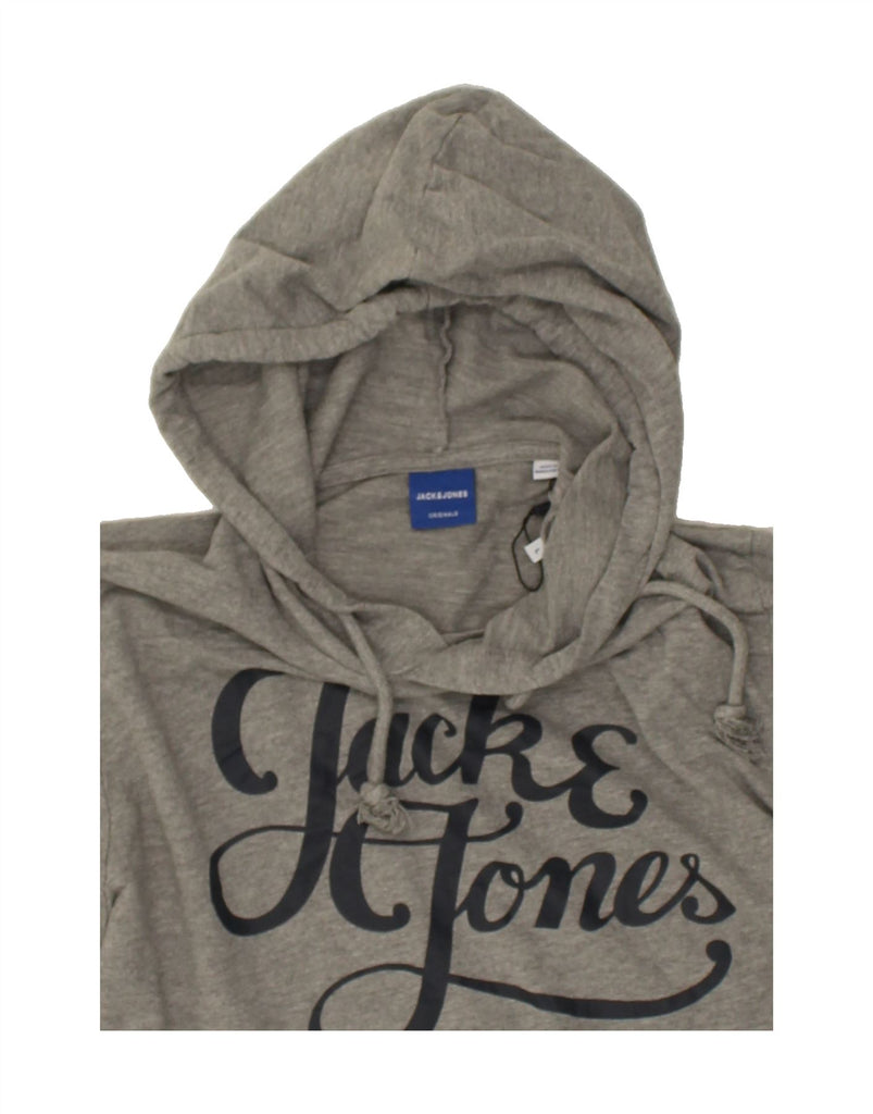 JACK & JONES Mens Graphic Hoodie Jumper Large Grey Cotton | Vintage Jack & Jones | Thrift | Second-Hand Jack & Jones | Used Clothing | Messina Hembry 