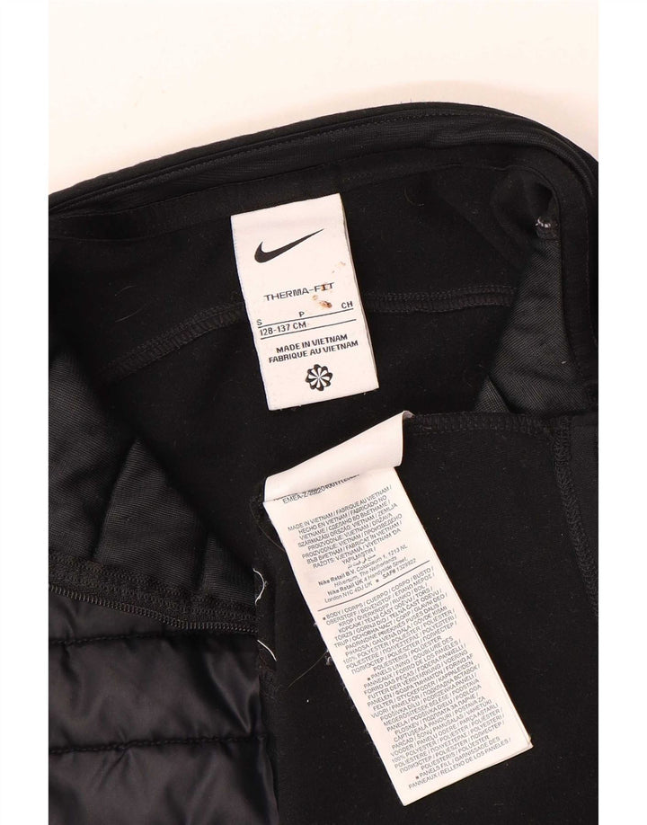 Nike Boys Therma-Fit Zip Neck Pullover Tracksuit Top 8-9 Years small Black