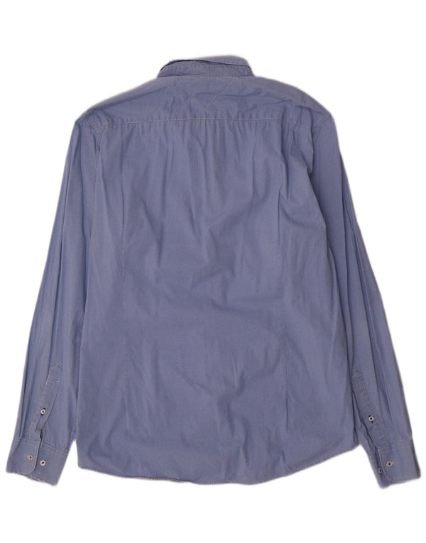 Tommy Hilfiger Mens Slim Fit Shirt 2XL Blue Spotted Cotton