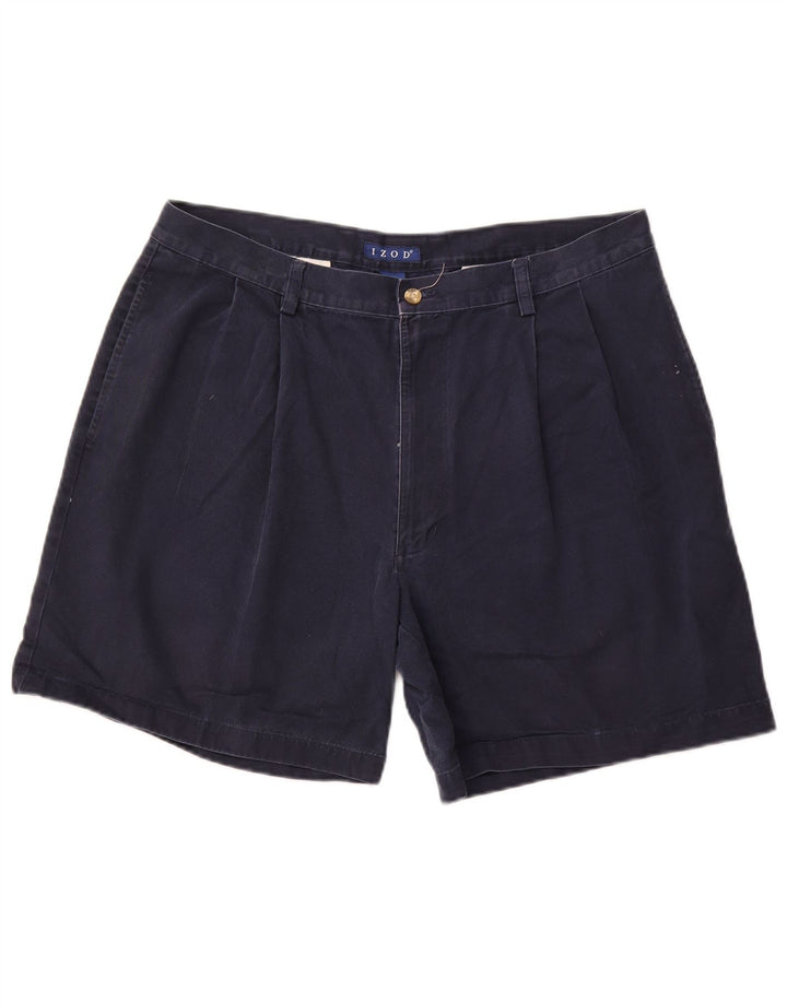 IZOD Mens Pegged Chino Shorts W38 XL Navy Blue Cotton