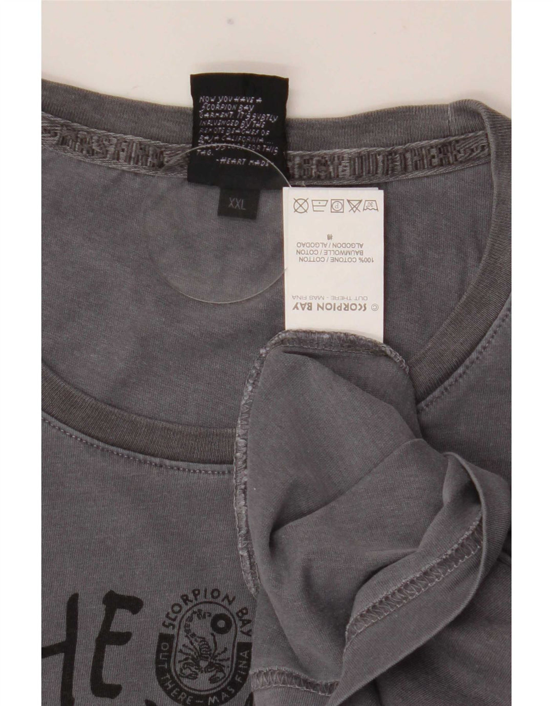 Scorpion Bay Mens Graphic Top Long Sleeve 2XL Grey Cotton