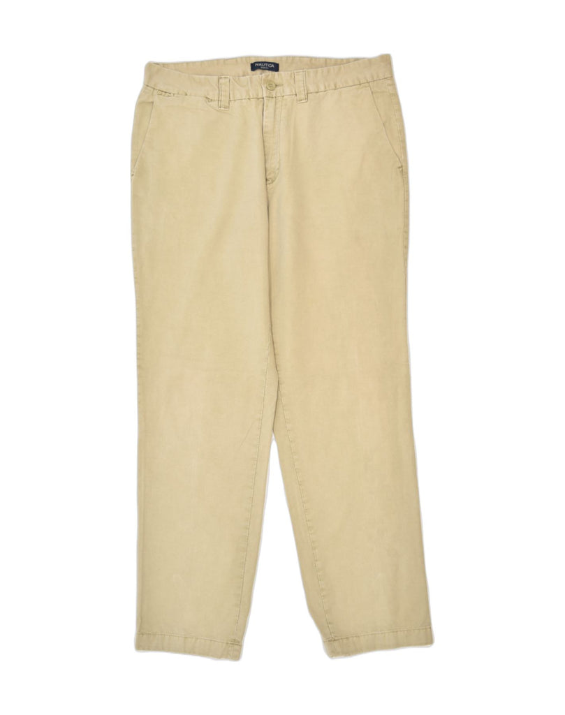 NAUTICA Mens Slim Fit Chino Trousers W34 L30 Beige Cotton | Vintage | Thrift | Second-Hand | Used Clothing | Messina Hembry 