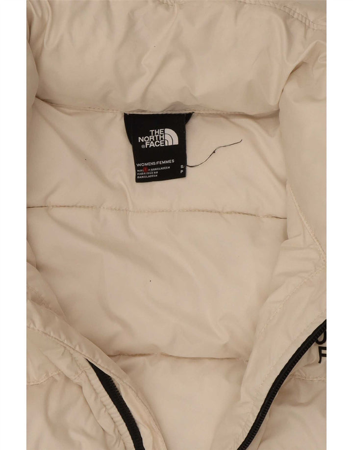 The North Face Womens Hooded Padded Jacket UK 10 Small White Polyester