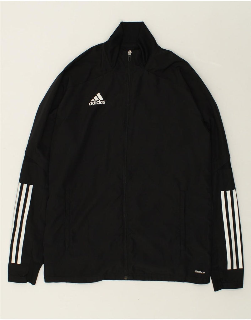 ADIDAS Mens Aeroready Tracksuit Top Jacket Medium Black Polyester | Vintage Adidas | Thrift | Second-Hand Adidas | Used Clothing | Messina Hembry 