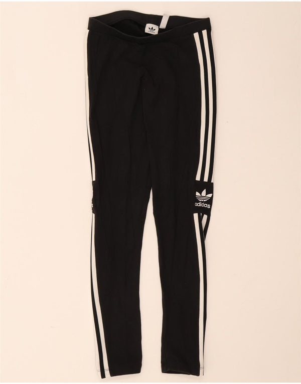 Adidas Womens Leggings UK 10 Small Black Cotton