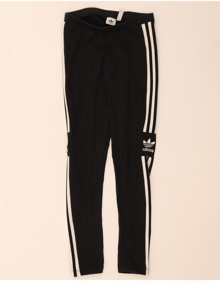 Adidas Womens Leggings UK 10 Small Black Cotton