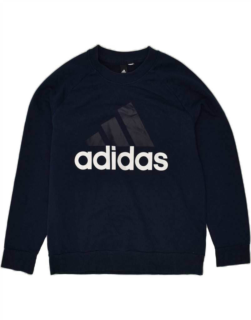 ADIDAS Womens Graphic Sweatshirt Jumper UK 18 XL Navy Blue | Vintage Adidas | Thrift | Second-Hand Adidas | Used Clothing | Messina Hembry 