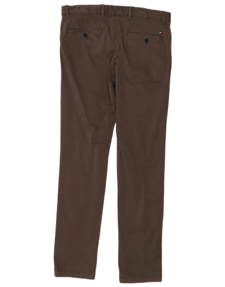 TOMMY HILFIGER Mens Slim Chino Trousers W34 L34 Grey Cotton