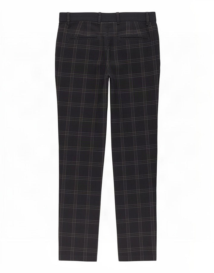 Zara Womens Slim Chino Trousers Medium W31 L29 Navy Blue Check Polyester