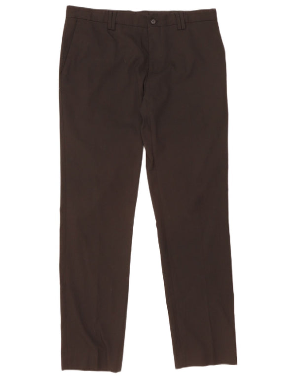 Zara Mens Straight Chino Trousers EU 44 Large W34 L31 Black Polyester