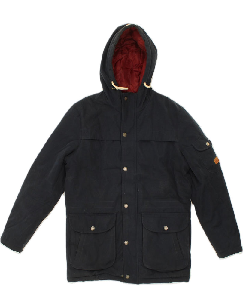 JACK & JONES Mens Hooded Parka Jacket UK 38 Medium Navy Blue | Vintage Jack & Jones | Thrift | Second-Hand Jack & Jones | Used Clothing | Messina Hembry 