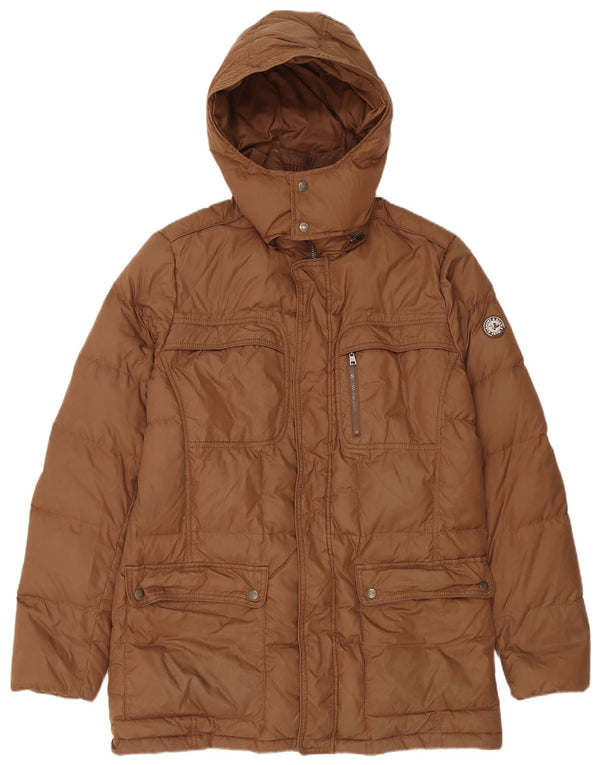 Harmont & Blaine Mens Hooded Padded Jacket UK 38 Medium Brown