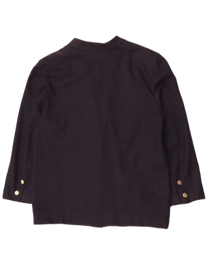 Luisa Spagnoli Womens 3 Button Blazer Jacket UK 16 Large Navy Blue Wool