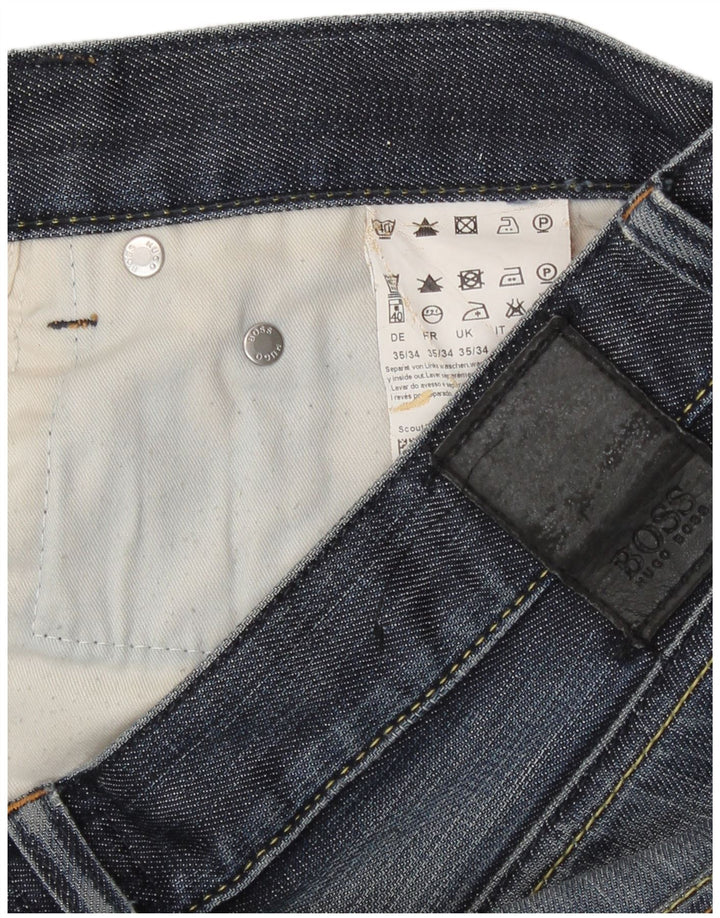 Hugo Boss Mens Slim Jeans W35 L34 Blue Cotton