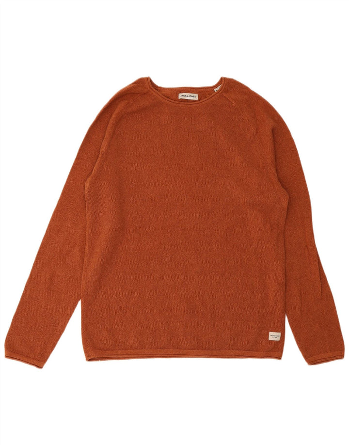 Jack & Jones Mens Boat Neck Jumper Sweater XL Brown
