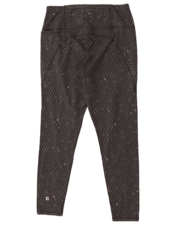 Sweaty Betty Womens Power Crop Leggings UK 8 Small Grey Geometric Polyamide