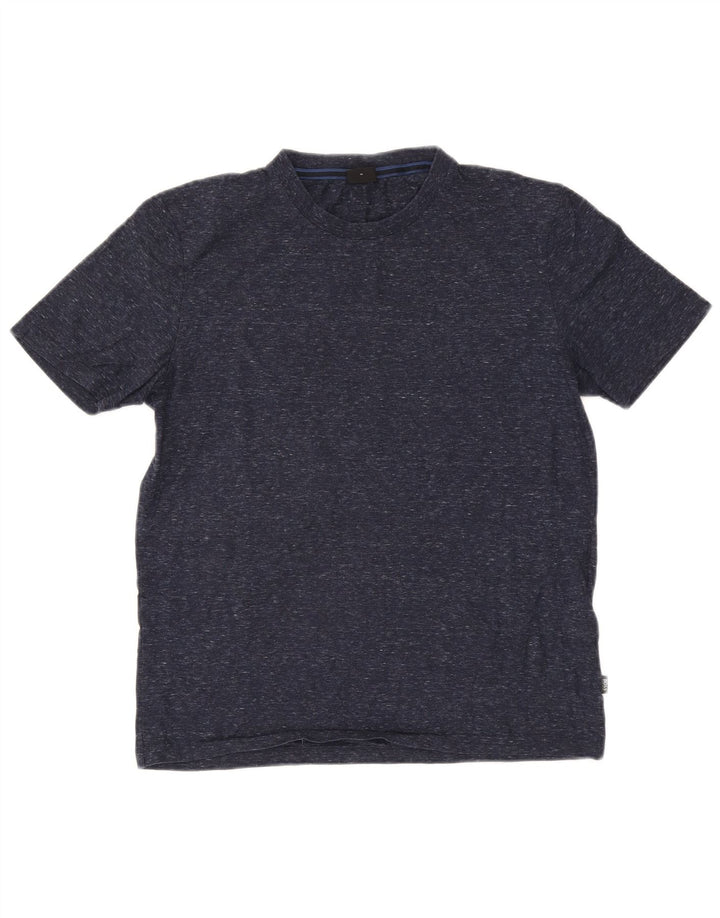 Hugo Boss Mens T-Shirt Top Medium Navy Blue Flecked Cotton
