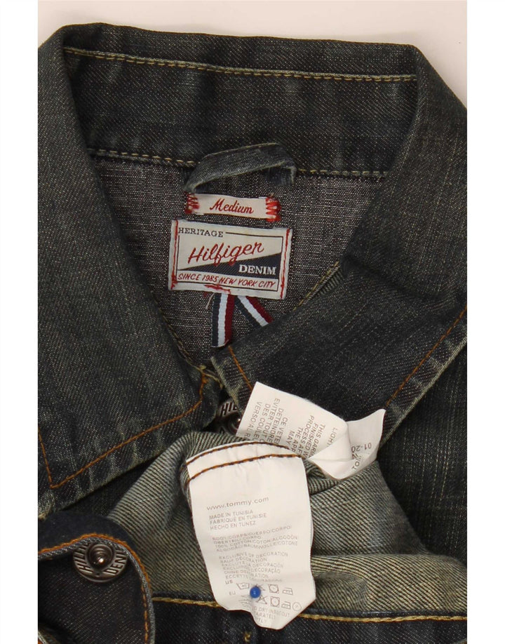 Tommy Hilfiger Womens Crop Denim Jacket UK 12 Medium Blue Cotton