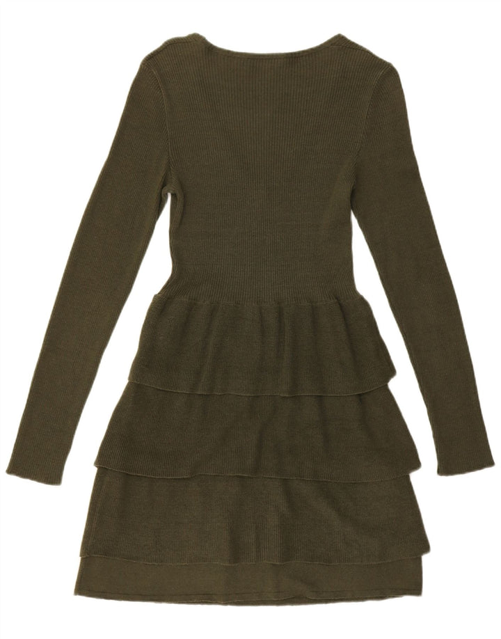 MOSCHINO Womens Cheap and Chic Jumper Dress UK 8 Small Khaki