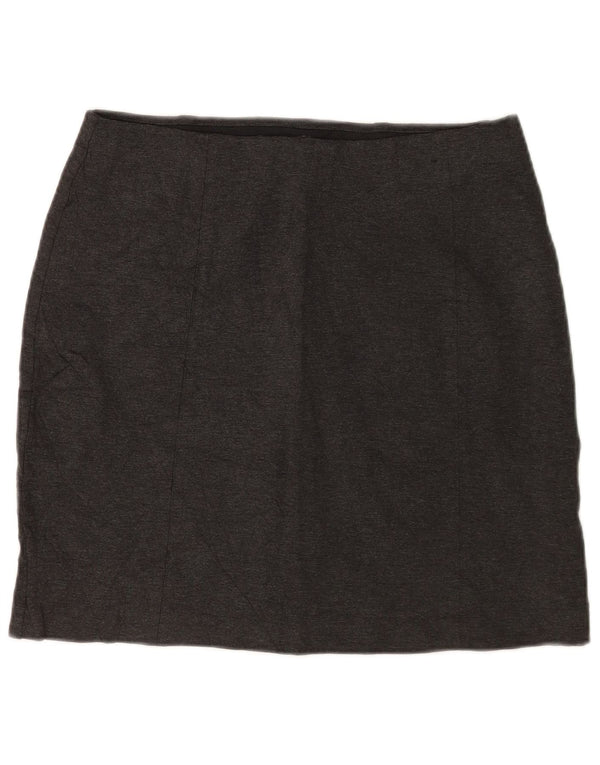 Marks & Spencer Womens Midi Skirt UK 14 Large W34 Grey Viscose Classic