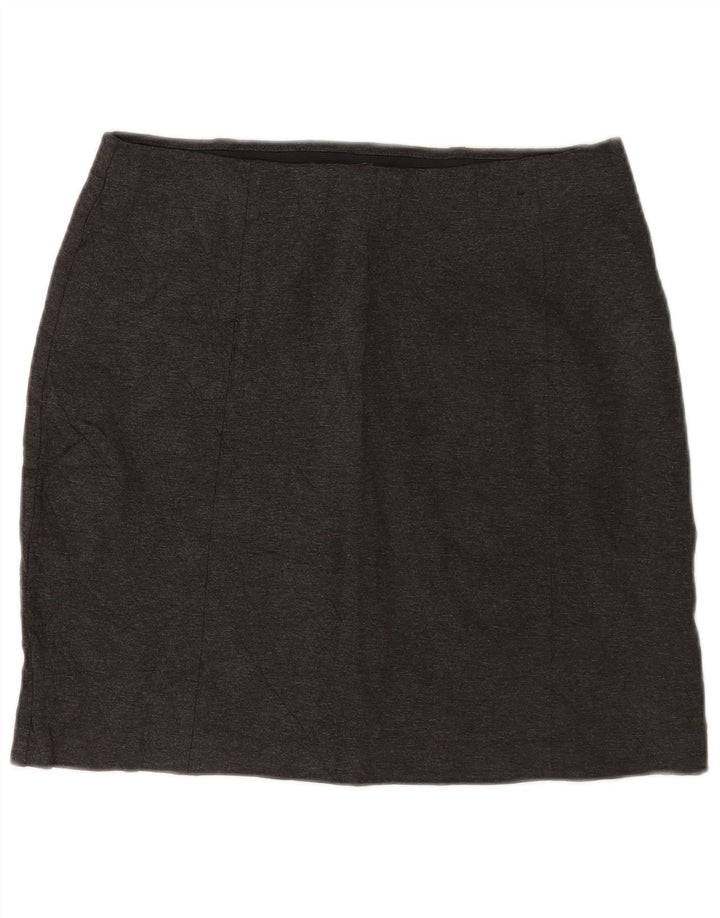 Marks & Spencer Womens Midi Skirt UK 14 Large W34 Grey Viscose Classic