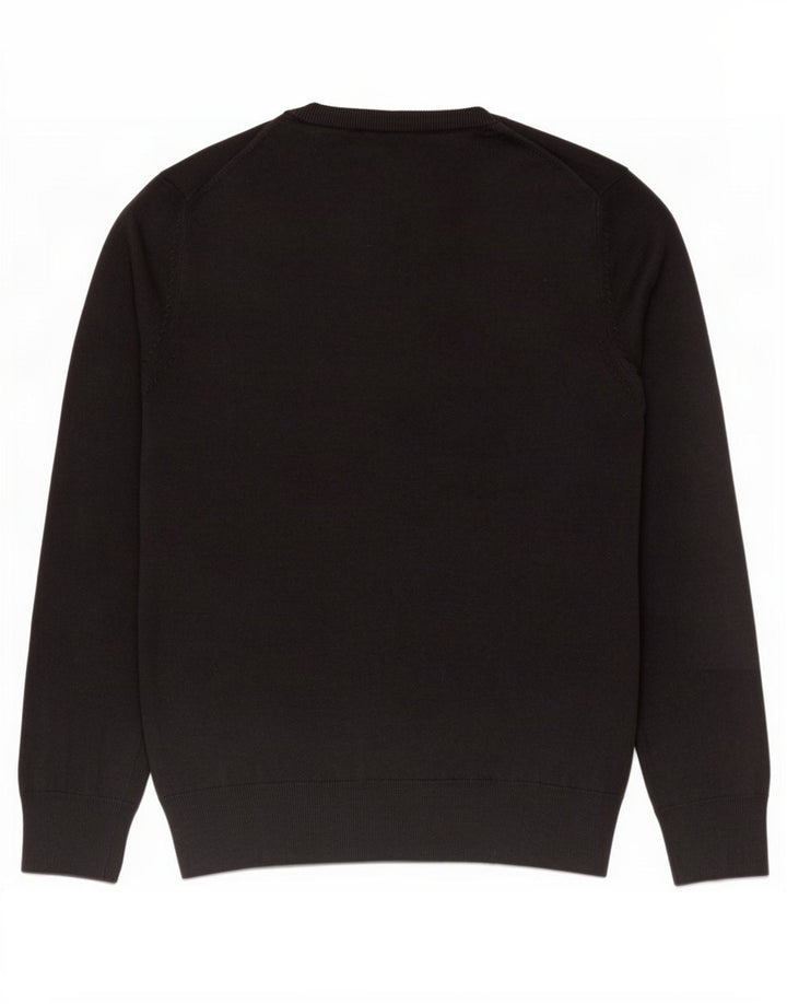 Marks & Spencer Mens V-Neck Jumper Sweater Large Grey Cotton