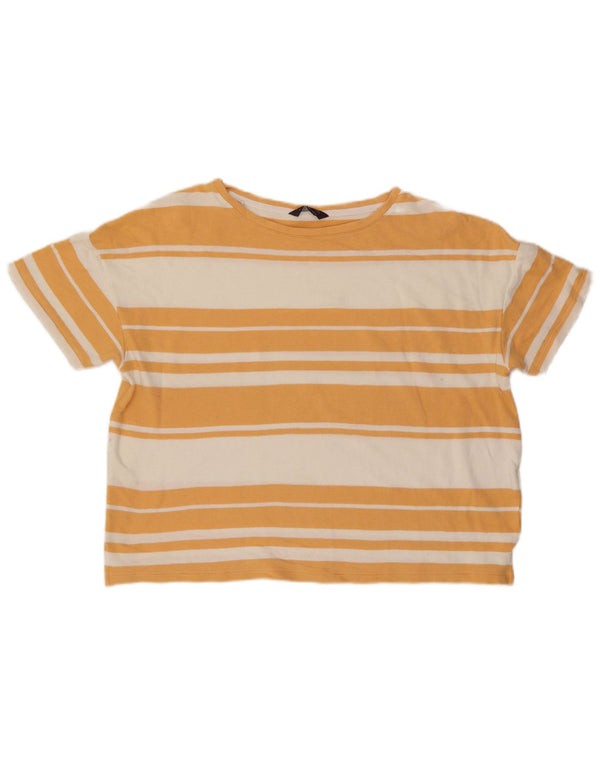 Marks & Spencer Womens Oversized T-Shirt Top UK 16 Large Orange Striped