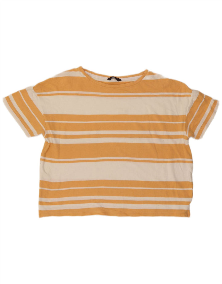 Marks & Spencer Womens Oversized T-Shirt Top UK 16 Large Orange Striped
