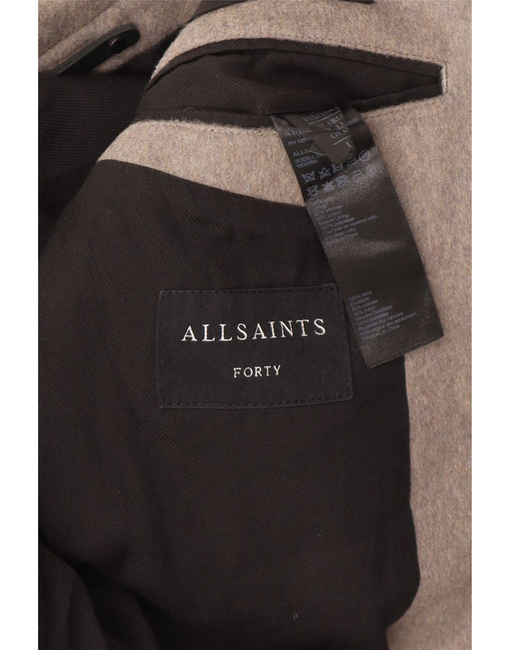 All Saints Mens Overcoat UK 40 Large Grey Wool