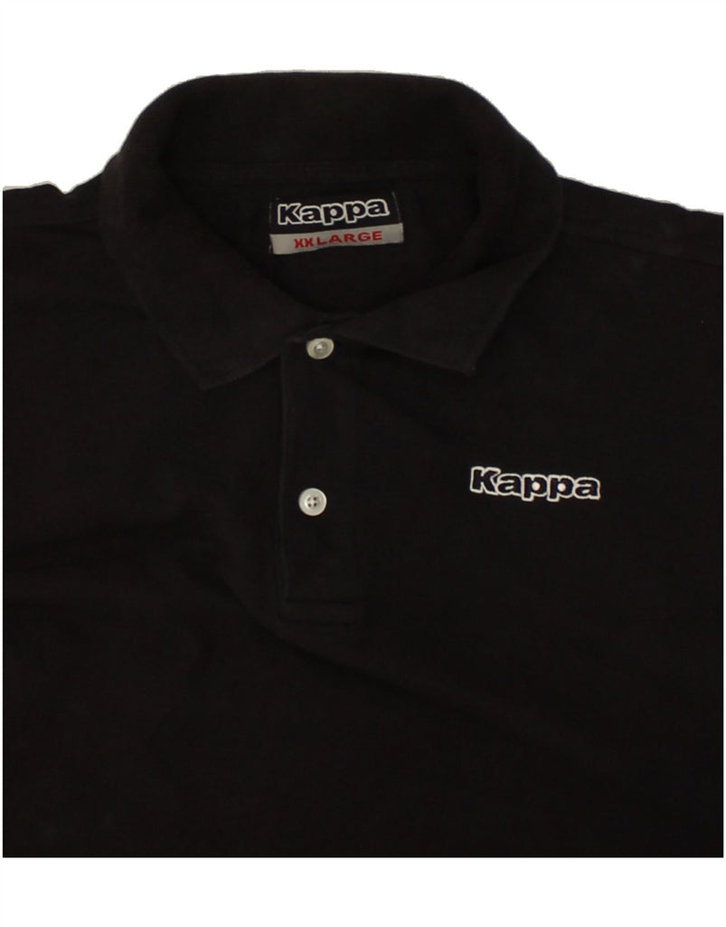 KAPPA Mens Polo Shirt 2XL Black Cotton Vintage Kappa and Second-Hand Kappa from Messina Hembry 