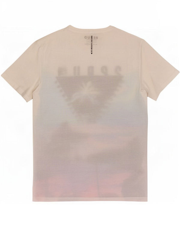 Guess Mens Graphic T-Shirt Top Small White Floral Polyester
