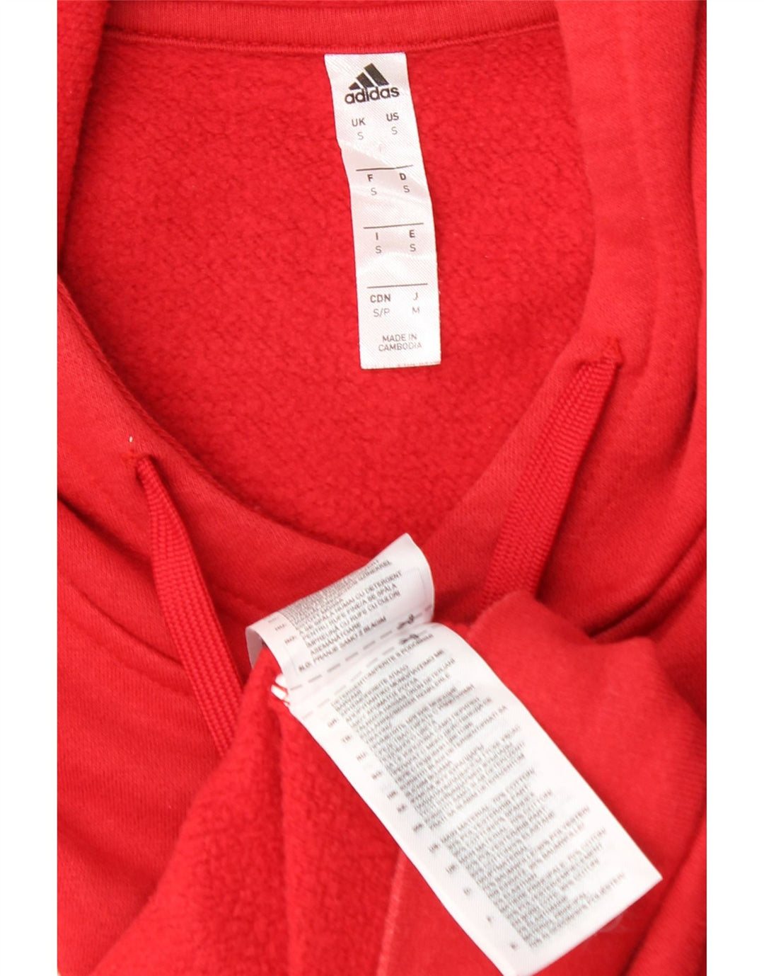 ADIDAS Mens Hoodie Jumper Small Red Cotton