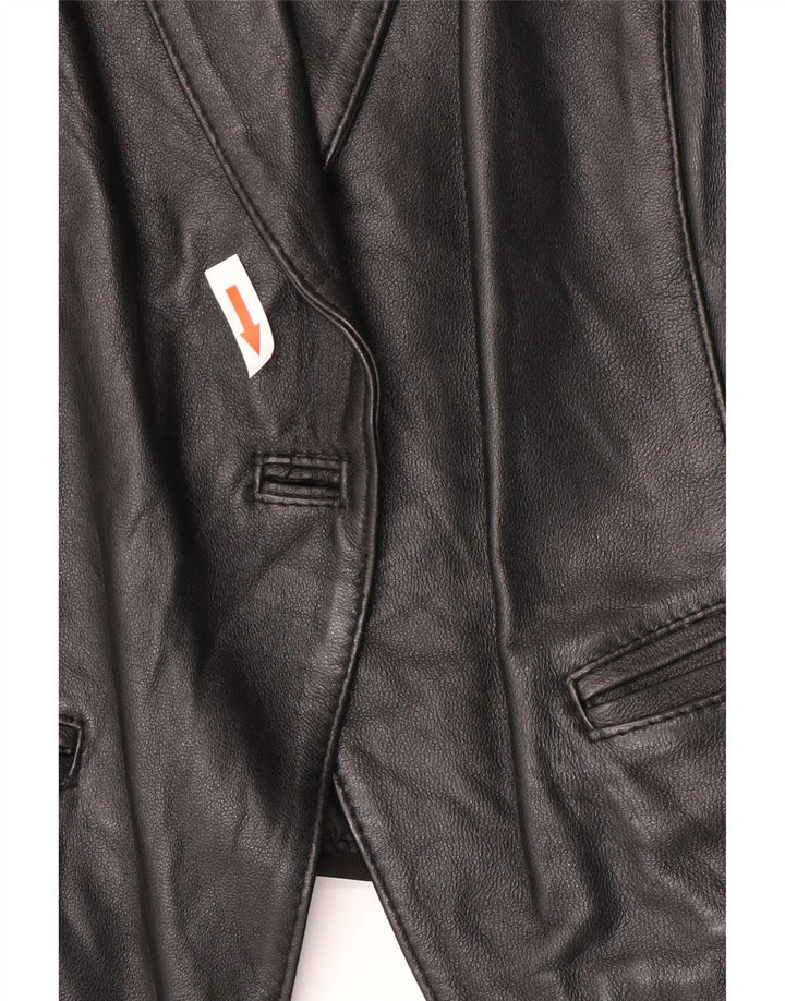 Conbipel Womens Waistcoat IT 44 Medium Black Leather