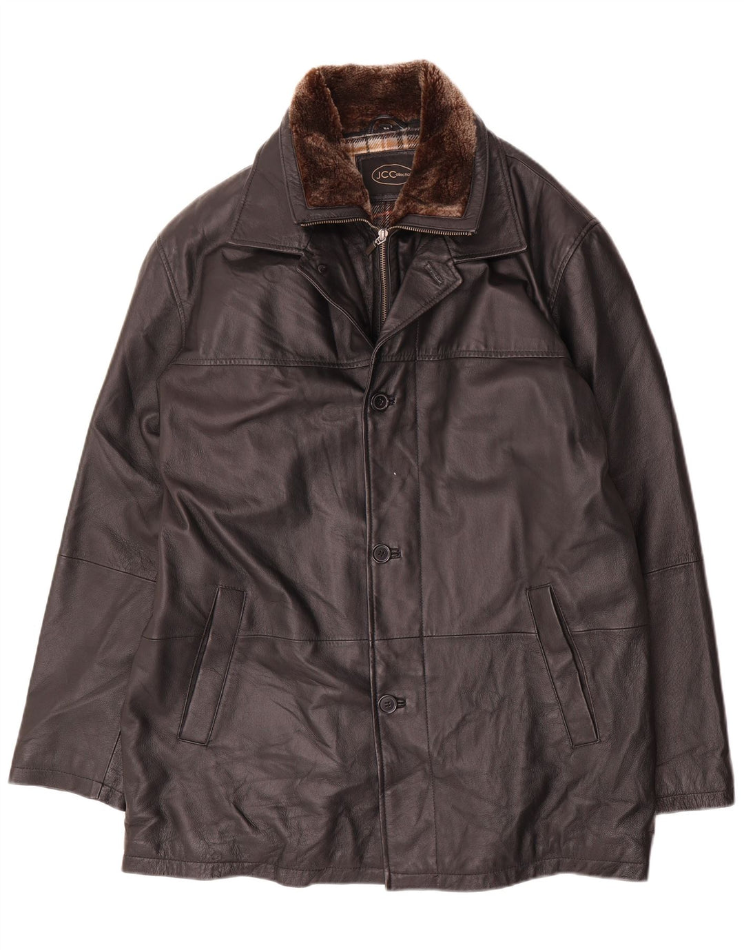 JCC Mens Leather Jacket IT 54 2XL Black