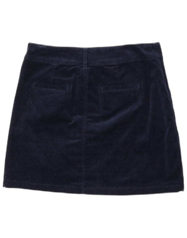Crew Clothing Womens Corduroy Skirt UK 10 Small W29 Navy Blue Cotton