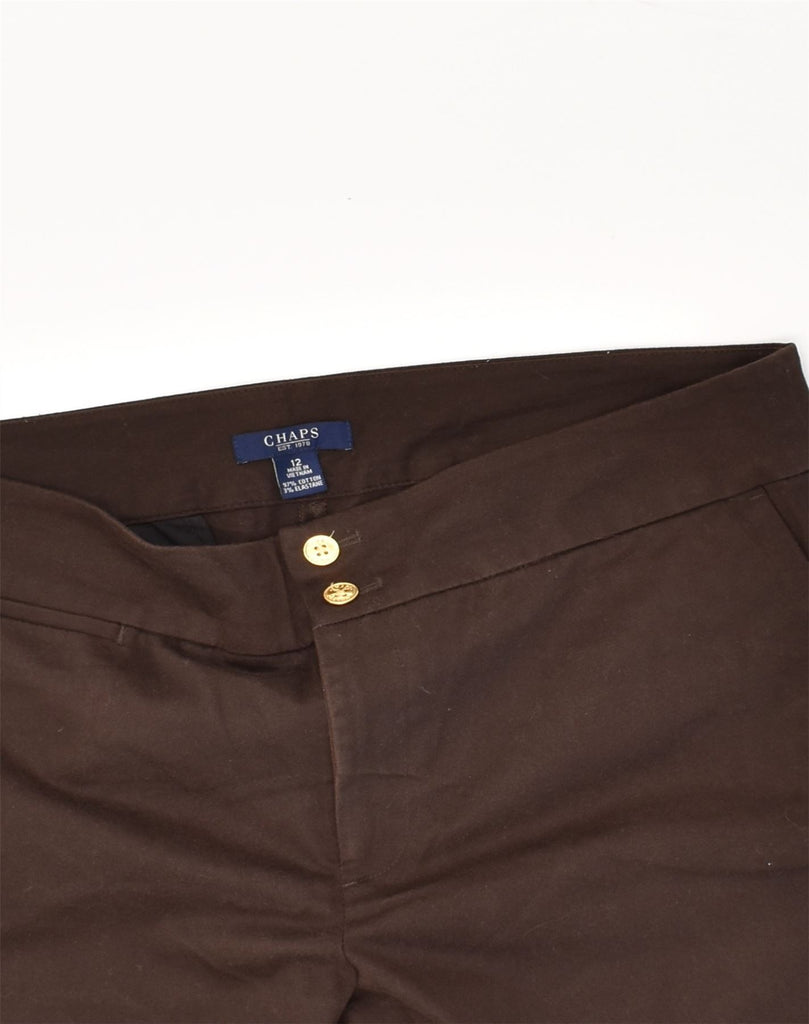 CHAPS Womens Capri Chino Trousers US 12 Large W34 L20 Brown Cotton | Vintage Chaps | Thrift | Second-Hand Chaps | Used Clothing | Messina Hembry 