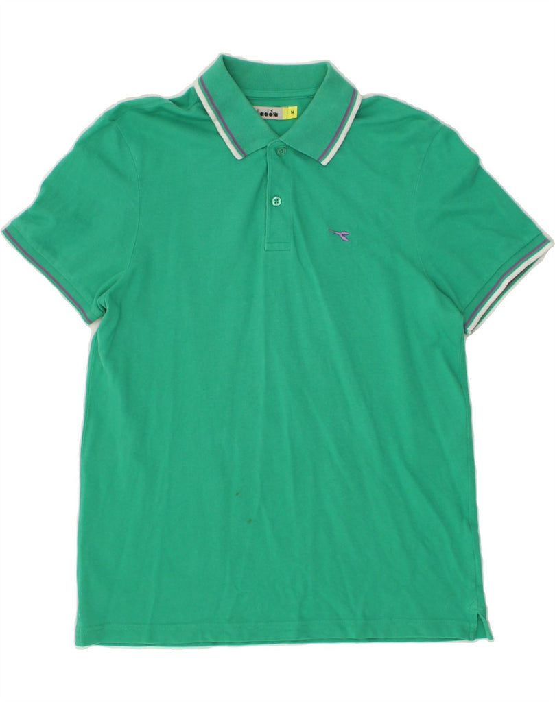 DIADORA Mens Polo Shirt Medium Green Cotton | Vintage Diadora | Thrift | Second-Hand Diadora | Used Clothing | Messina Hembry 