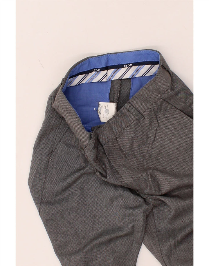 IZOD Boys Straight Chino Trousers 9-10 Years W24 L24 Grey Polyester Vintage Izod and Second-Hand Izod from Messina Hembry 