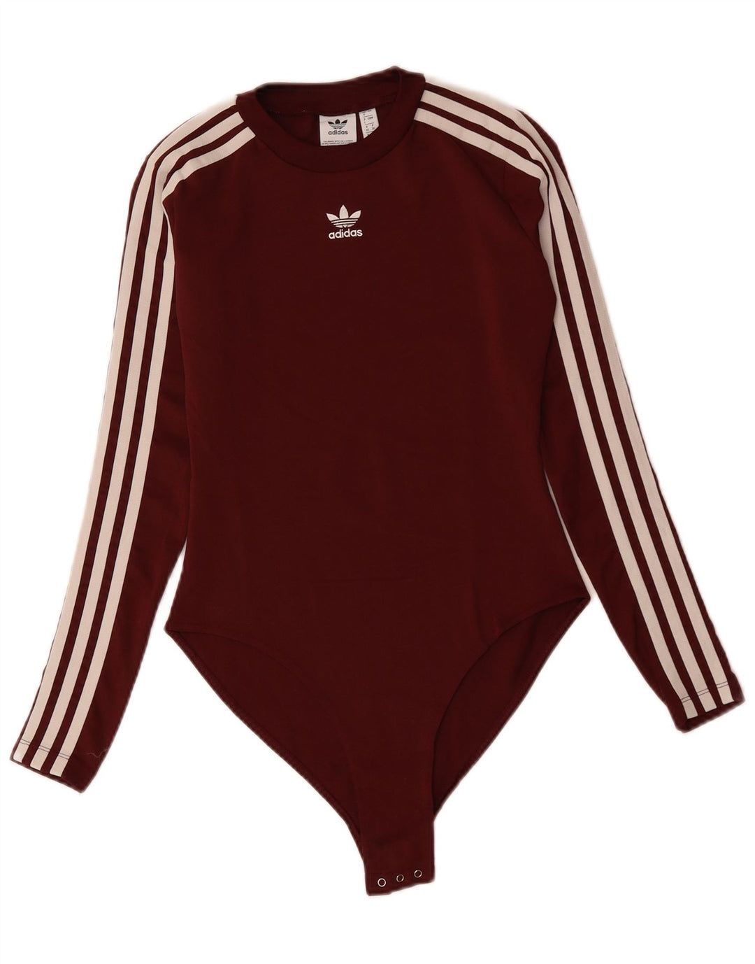 ADIDAS Womens Long Sleeve Bodysuit UK 8 Small Burgundy Polyester
