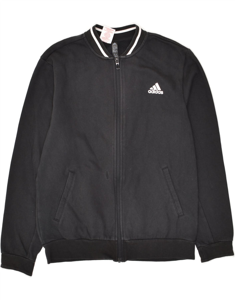 ADIDAS Boys Graphic Tracksuit Top Jacket 13-14 Years Black Cotton | Vintage Adidas | Thrift | Second-Hand Adidas | Used Clothing | Messina Hembry 