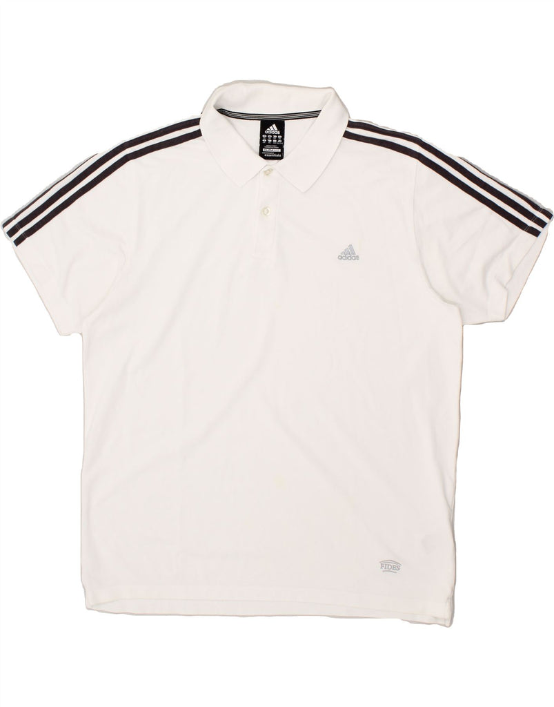 ADIDAS Mens Clima 365 Polo Shirt 2XL White Cotton Vintage Adidas and Second-Hand Adidas from Messina Hembry 