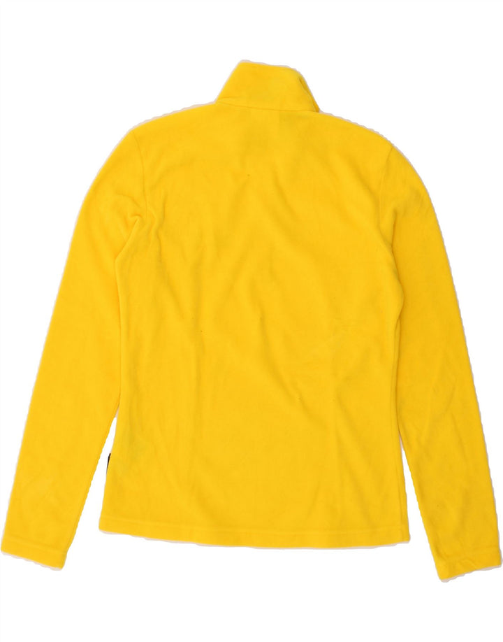 JACK WOLFSKIN Womens Zip Neck Fleece Jumper UK 10 Small Yellow Polyester Vintage Jack Wolfskin and Second-Hand Jack Wolfskin from Messina Hembry 