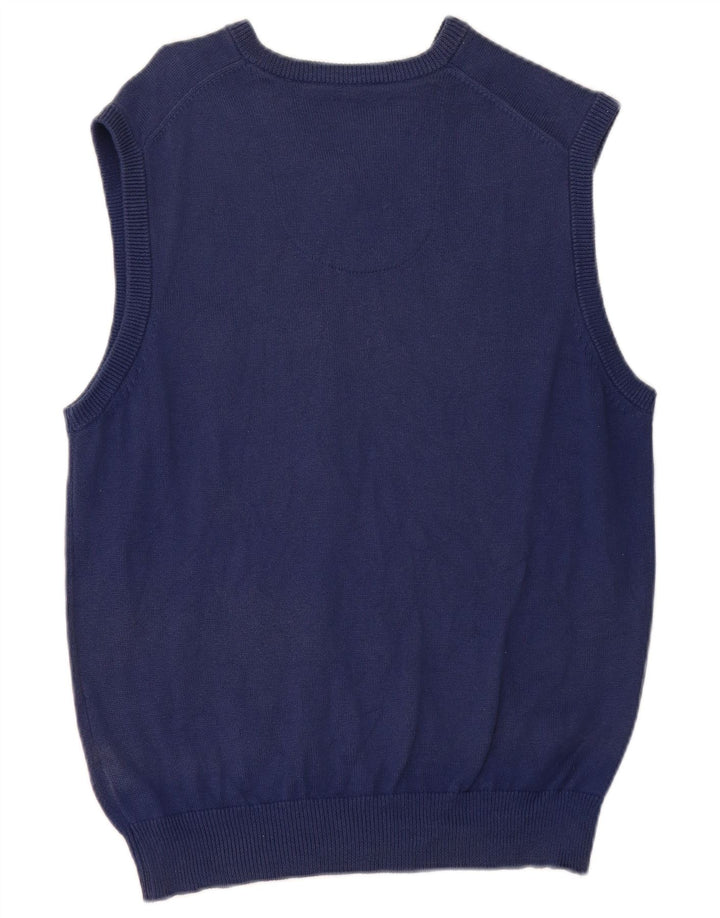 Marks & Spencer Mens Regular Fit Vest Tank Top Medium Blue Cotton