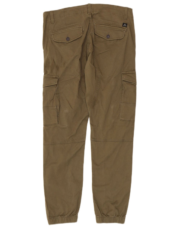 Jack & Jones Mens Paul Tapered Joggers Cargo Trousers W32 L29 Khaki Cotton