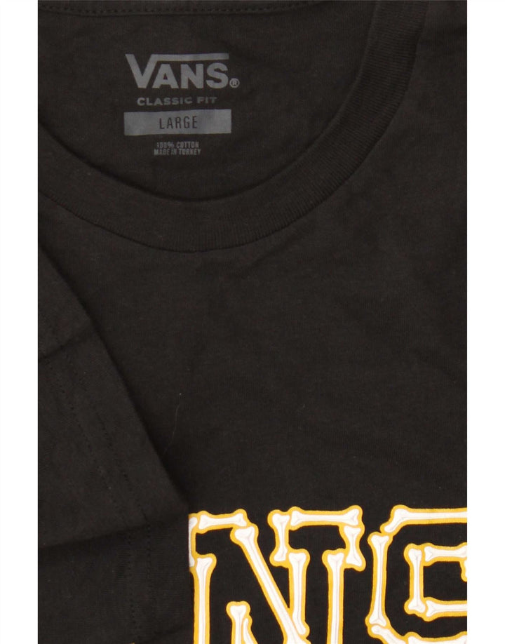 Vans Mens Graphic T-Shirt Top Large Black Cotton